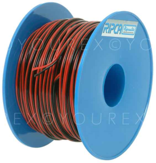 Elkabel - Kabel 2x0.75mm² x 100m/L.Röd/S - Tillbehör/Förbrukningsmaterial - Kabel, El Kabel