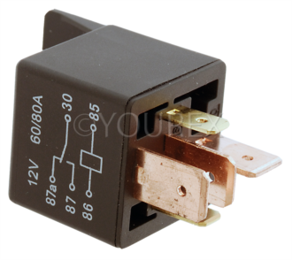 RLY-018 - Minirelä HD 12V-60/80A,5 stift - Tillbehör/Förbrukningsmaterial - Reläer