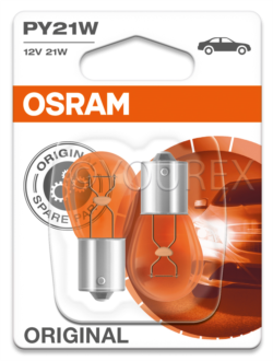 BAU15s - PY21W 12V Lampa Gul Osram 2pac - OSRAM - Lampor OSRAM Billampor