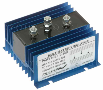  - Batteri Isolator 100A, 3 term. - Universella delar gen. katalog - Batteriisolator/Överspän.skydd