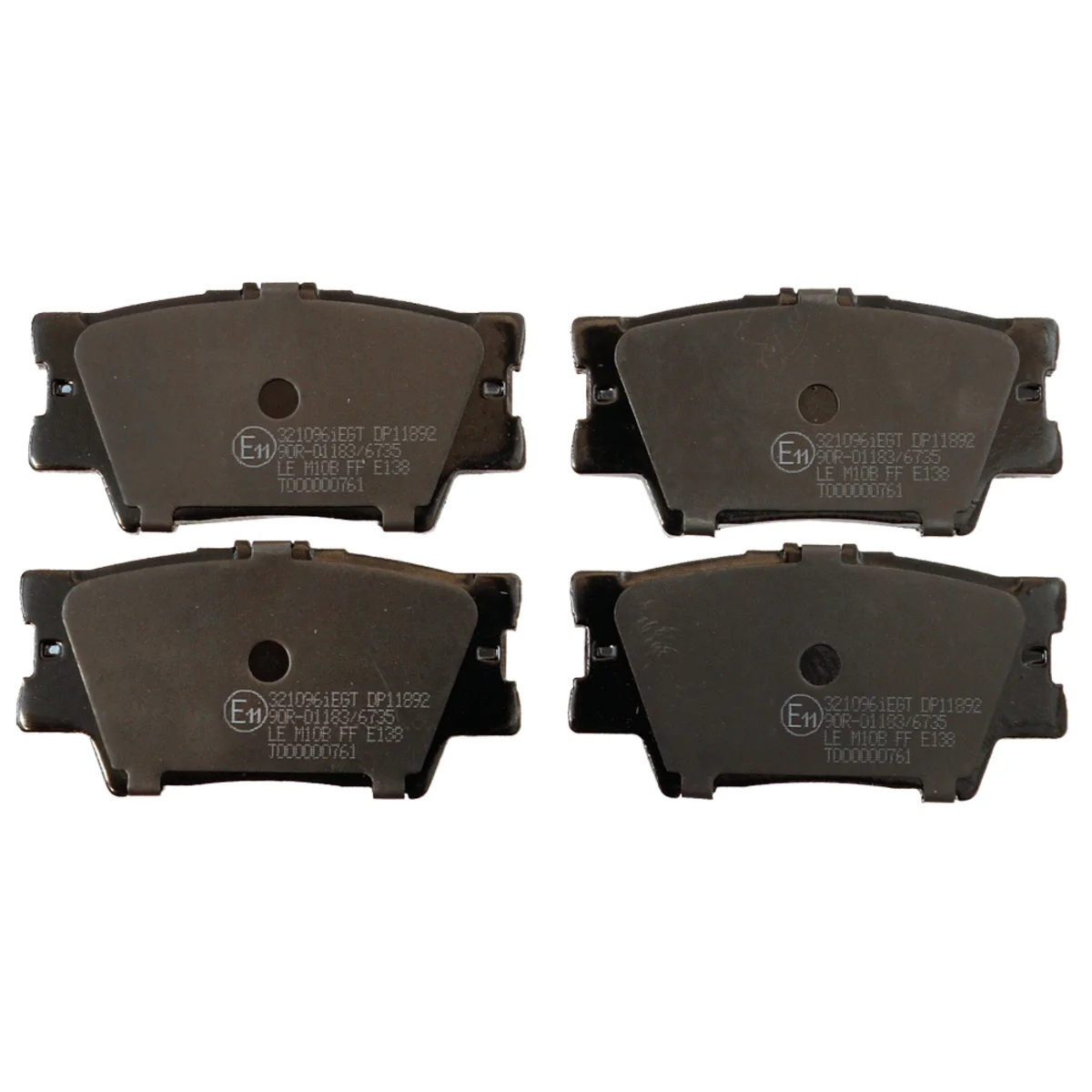 Bromsbeläggssats, Bakaxel