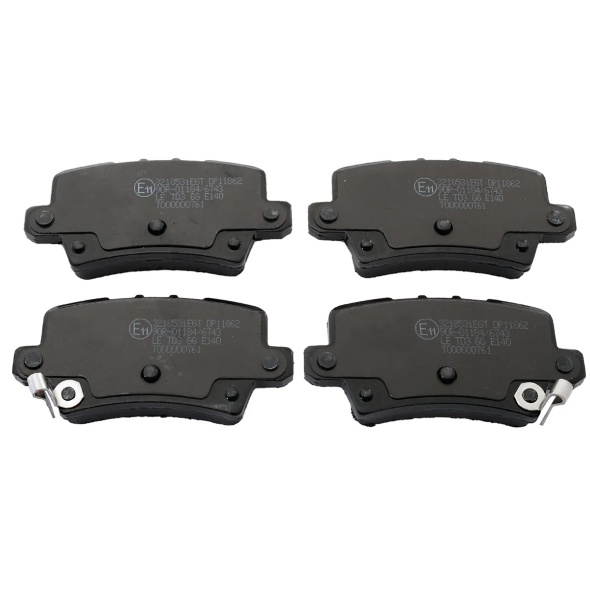 Bromsbeläggssats, Bakaxel