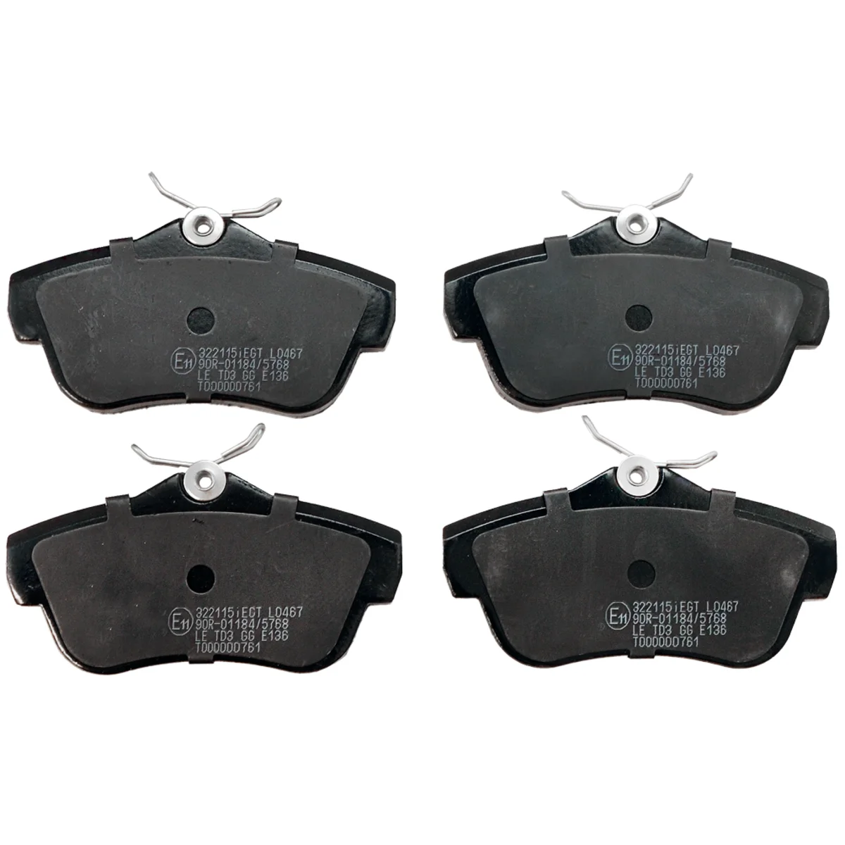 Bromsbeläggssats, Bakaxel