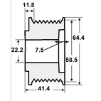 Remskiva 8 spår, 22x58x41
