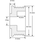 Remskiva 6 spår 17x56X31