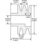Remskiva 2V 22.2x76mm, Delco
