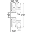 Remskiva USA Traktor 17x64,2sp