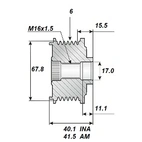 Frigångsrems.17x68, 6sp