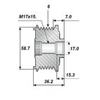 Frigångsrems.17x59, 6sp