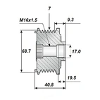 Frigångsrems.17x69, 7sp
