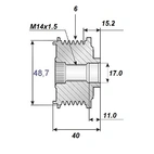 Frigångsrems.17x53,3x40, 6sp