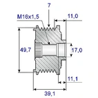 Frigångsrems.17x50/53x39, 7sp