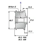 Frigångsrems.17x54x40,3, 6sp