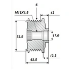 Frigångsrems.17x53, 6sp