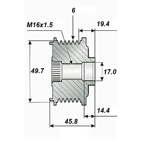 Frigångsrems.17x50/55x45, 6sp