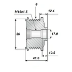Frigångsrems.17x61x41,5, 6sp