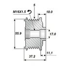 Frigångsremsk. 17X56,CCW, 5s