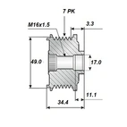 Frigångsrems.17x49, 7 spår