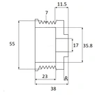 Remskiva 7spår 17x57