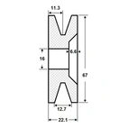 Remskiva 16x67x13/1sp