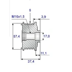 Frigångsrems.17x57,5x37,2, 8sp