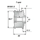 Frigångsrems.17x60x40,6, 7sp