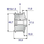 Frigångsrems.17x50x36,6, 6sp