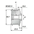 Frigångsrems.17x56x43,1, 6sp