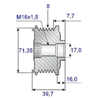 Frigångsrems.17x79x41, 8sp