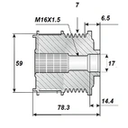 Frigångsrems.17x59x75, 7sp