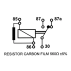 Minirelä 12V-40A, 5 stift,resi