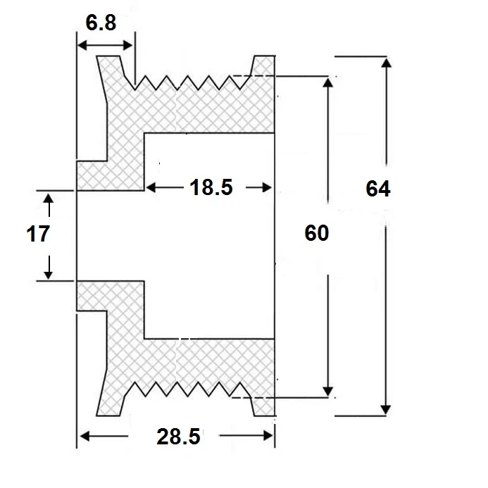 Remskiva 17x60x29, Hit.