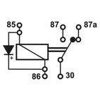 Minirelä 24V-10/20A, 5s, diod