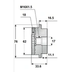 Frigångsremskiva 17x76x33,6