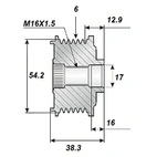 Frigångsrems.17x59x38,3, 6sp