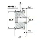 Frigångsrems.17x61x35, 7sp