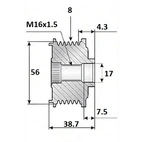 Frigångsrems.17x56, 8s, JDeere