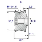 Frigångsrems.17x59x36,1, 6sp