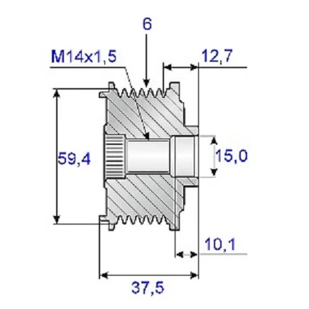 Frigångsrems.15x59mm, 6sp