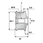 Frigångsrems.17x59x35, 7sp