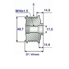 Frigångsrems.17x57 5spår
