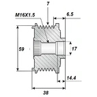 Frigångsrems.17x59x38, 7sp