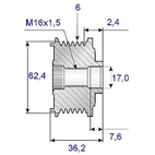 Frigångsrems.17x68,2x36,2, 6sp