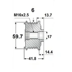 Frigångsrems.17x64x59,67, 6sp