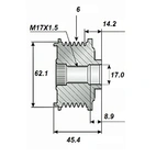 Frigångsrems.17x62x52, 6sp