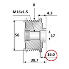 J.Deere Frigångsremskiva 8sp.