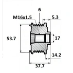 Frigångsremskiva Ford 6spår